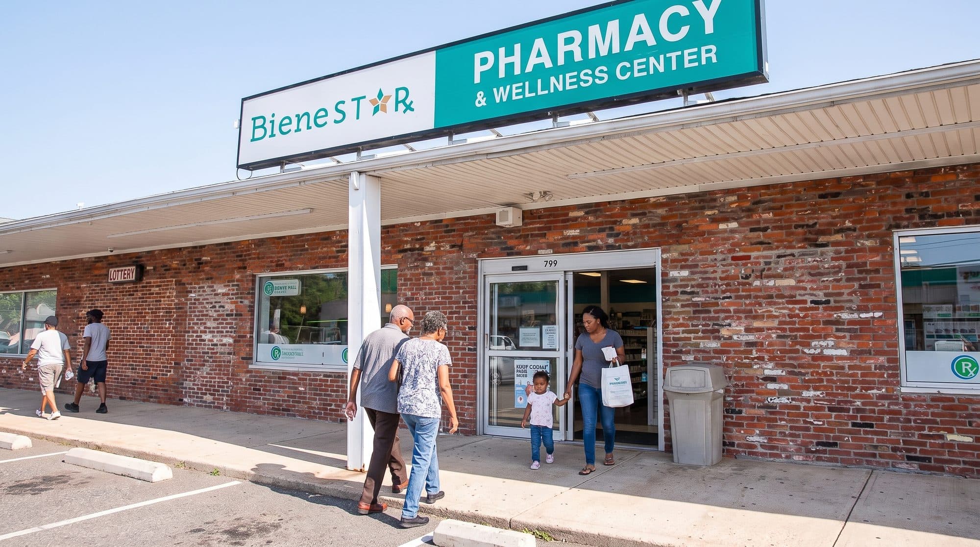 The storefront of an independent community pharmacy hosting a Hawthorne Health research site