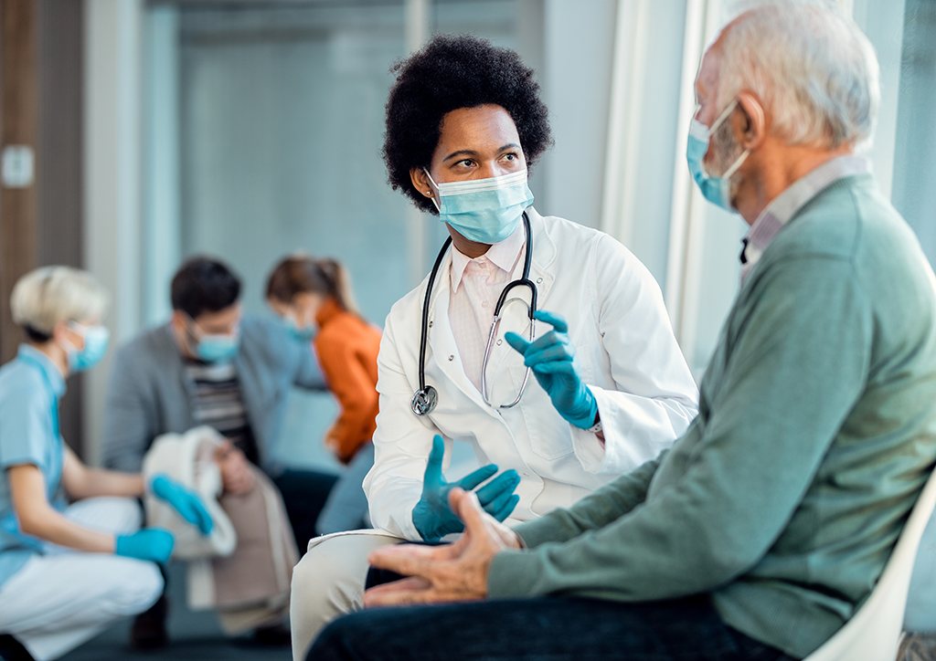 Clinician with a patient